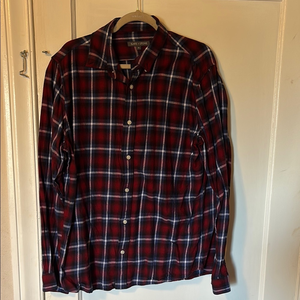 Men's Red Plaid Shirt by Slate and Stone